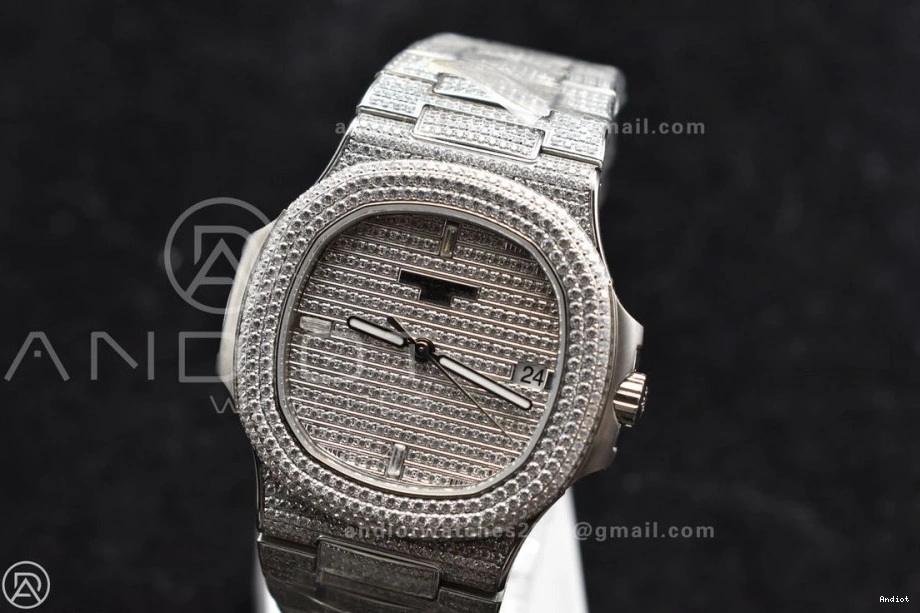 SS Diamonds Bezel Dial Bracelet & Diamonds Nautilus 5711 on A324 Full TWF 0123